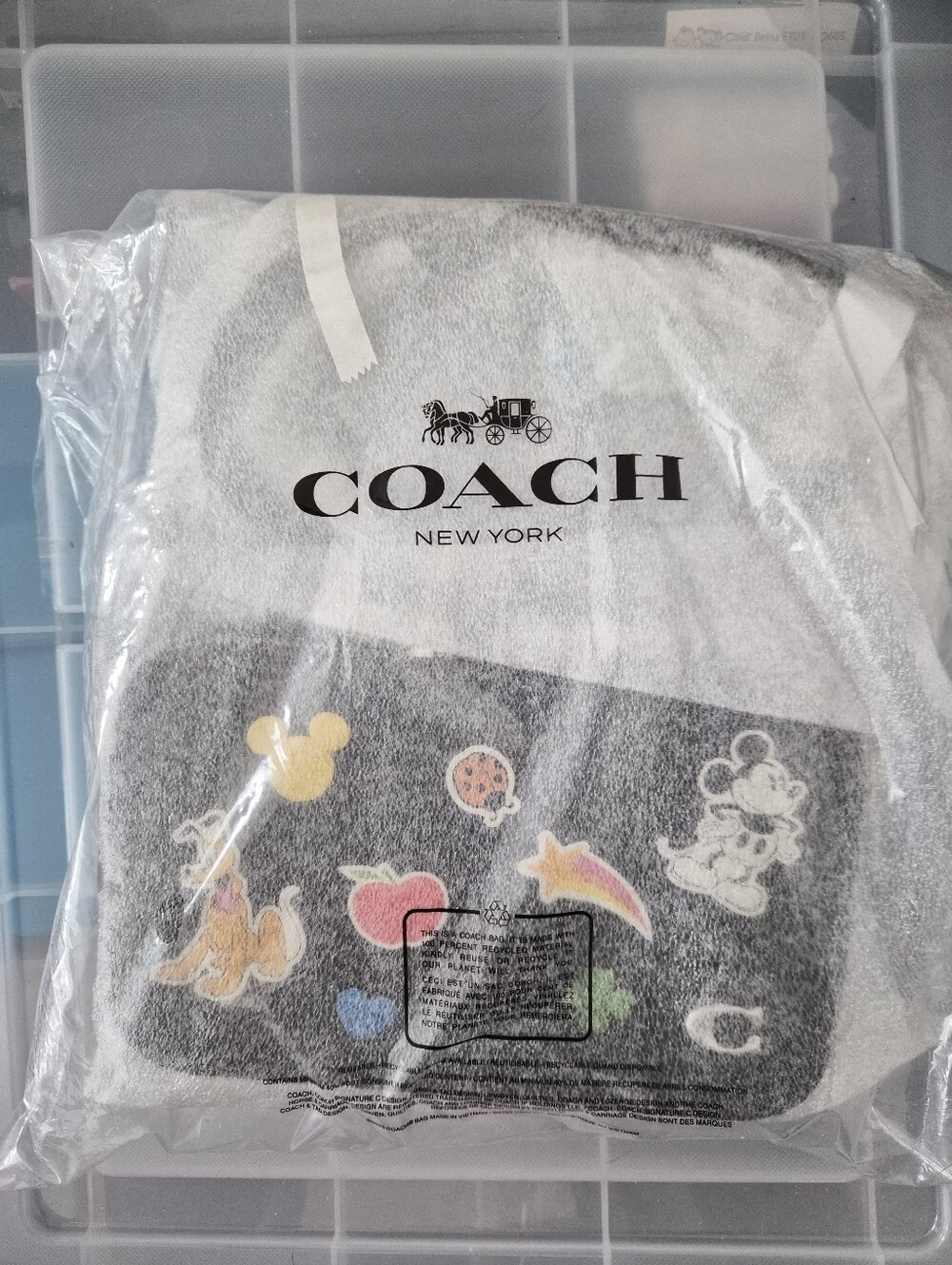 *NWT* [Coach X Disney] Charter Slim Crossbody Bag with Sticker, Black Leather